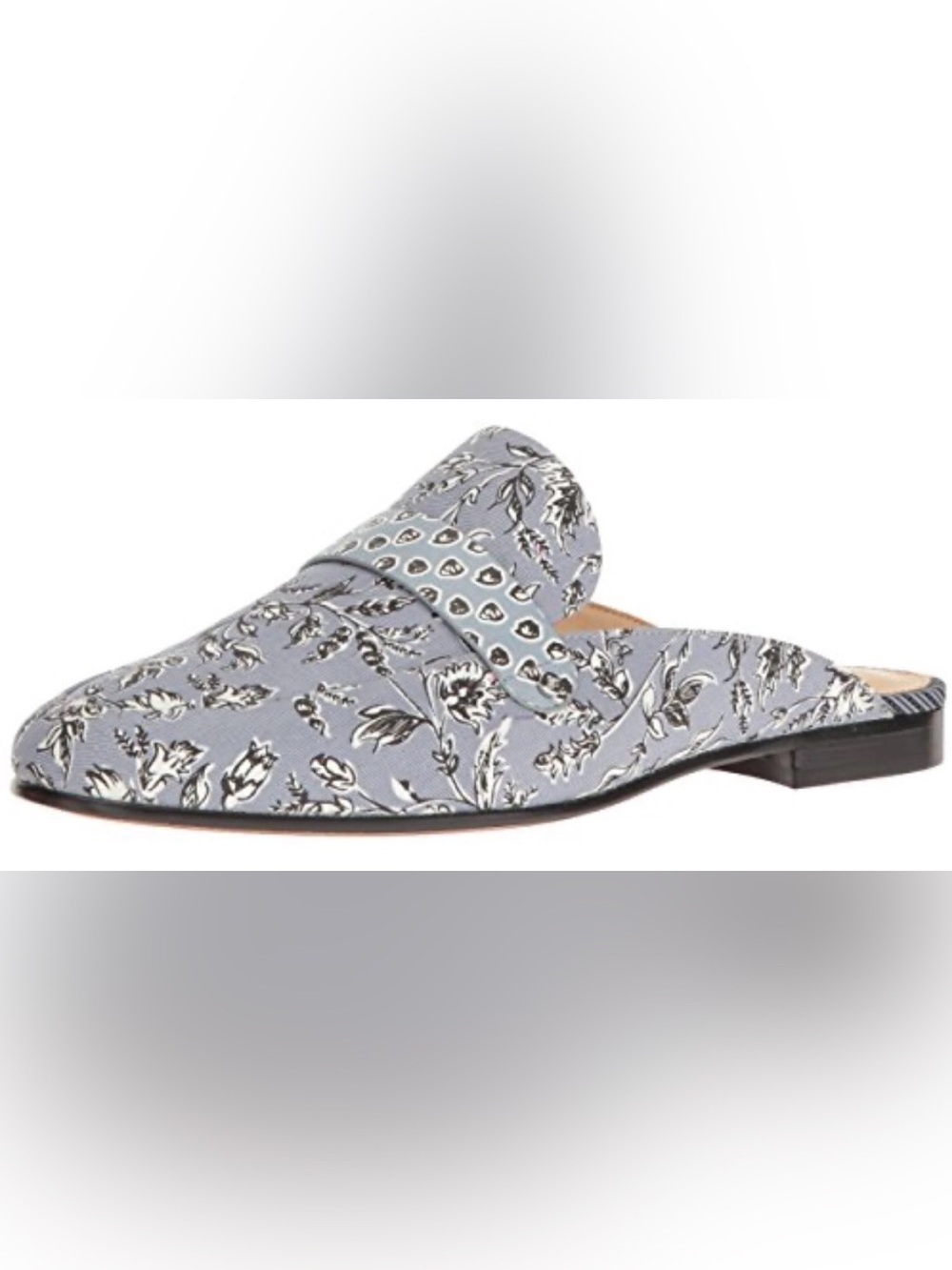 Whimsical Sam Edelman Perri Mule Sz 8 Slip On Dusty Blue Floral Backless Flat